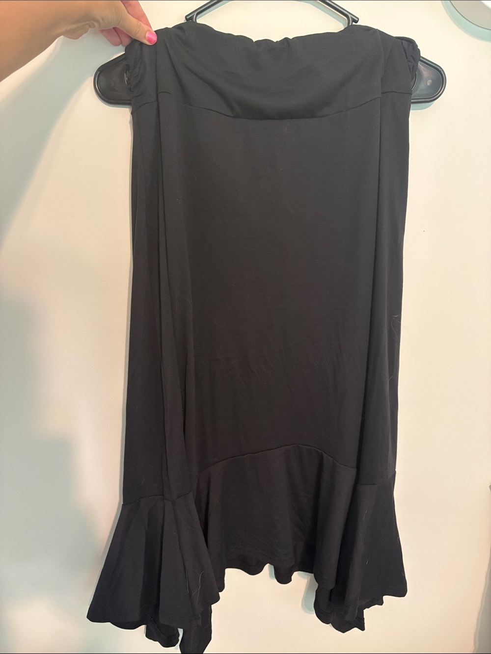 Women's Black A-Line Flared Hem Skirt - Picture 2 of 5